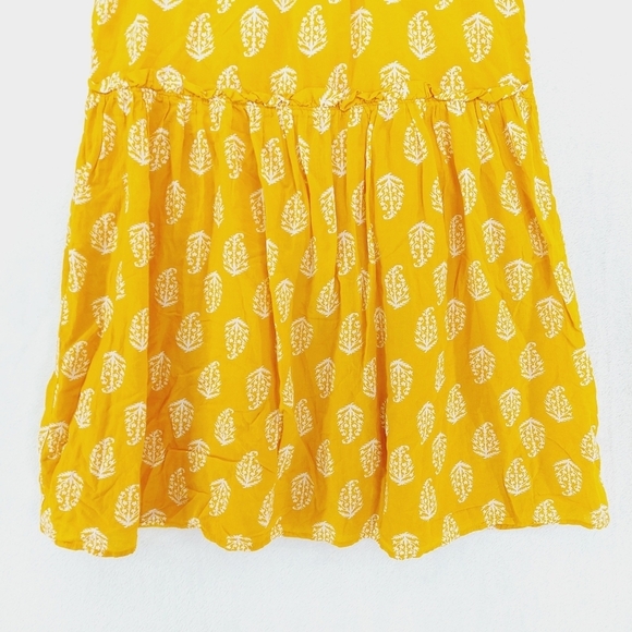Lucky Brand Yellow & White Sleeveless Flared Mini Dress 4175 - Picture 2 of 7